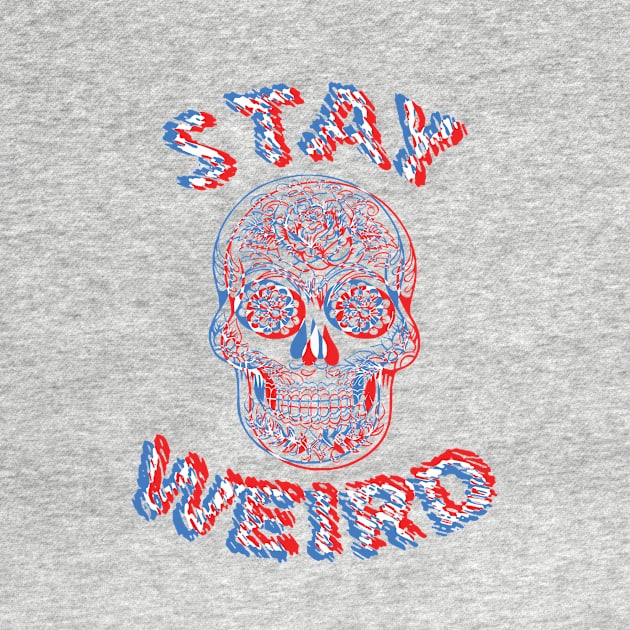 Stay Weird Sugar Skull Optical Illusion by TheGhoulishGarb